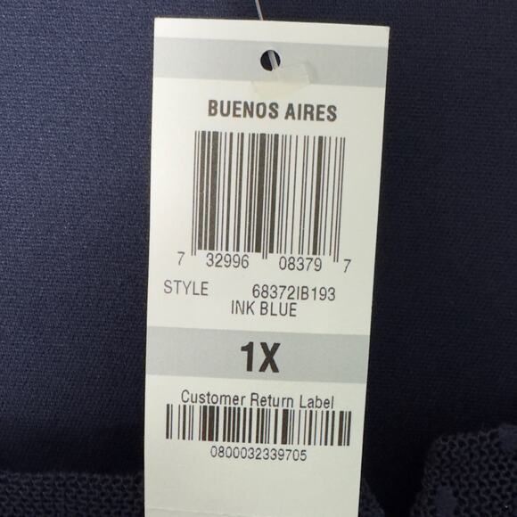 INC Dark Blue Swiss Dot And Lace Pintuck Blouse Size 1X NEW - Picture 2 of 5